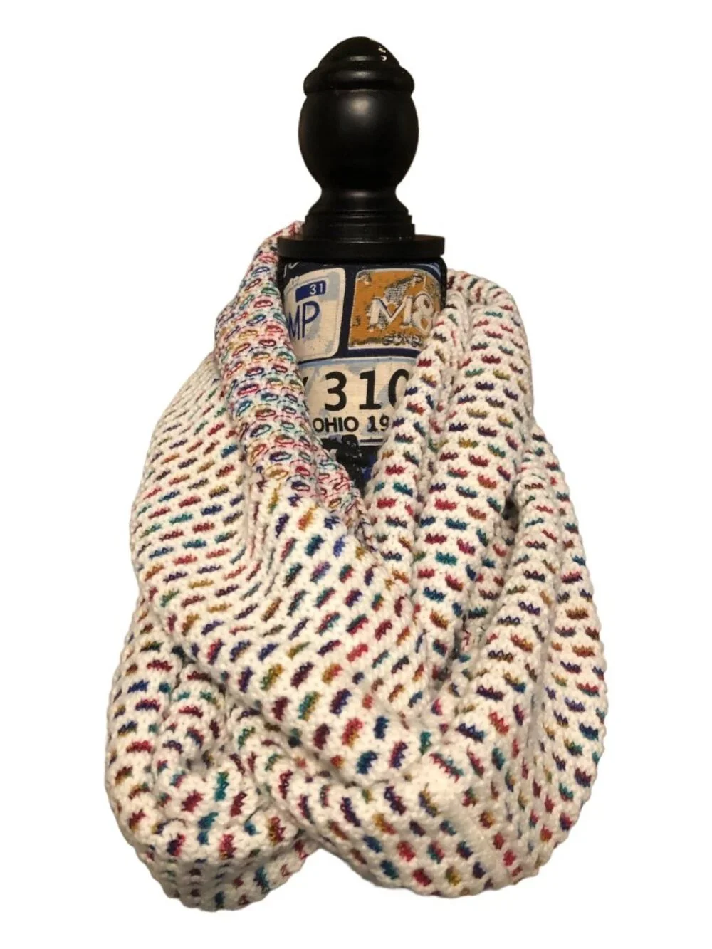 Talbots Multi Color Rainbow Tones Accent  Warm Textured Infinity Scarf